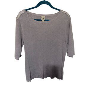 Worthington S/ S Sweater Lavender with Shiny Shoulders Womans XL